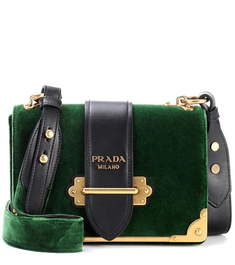 prada cahier shoulder bag black green|Prada purses for sale.